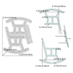 Macro detail of silicone mold for rocking chair armrests with precise dimensions