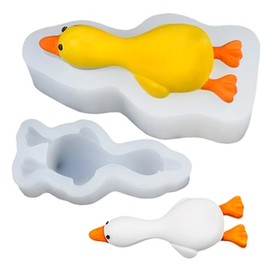 Lying duck silicone mold for 3D mousse cake and handmade aromatherapy plaster ornaments