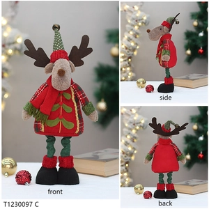 Detailed views showing front, side, and back of a plush Christmas reindeer decor
