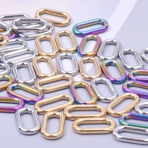 Oval stainless steel DIY jewelry rings in gold, silver and rainbow plated finishes