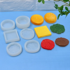 6-layer silicone burger mold set for DIY cake baking and realistic mousse creations