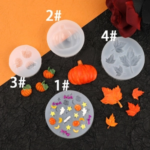 Halloween Silicone Molds Pumpkin Maple Leaf Ghost Bat Shape Fondant Chocolate Cake Decoration DIY Baking Tools Festive