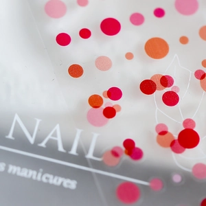 Ins-style translucent red and pink polka dot nail stickers for nail art decoration