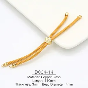 Close-up of 3mm yellow Milan cord with 18k gold-plated Tree of Life slider and 4mm end caps