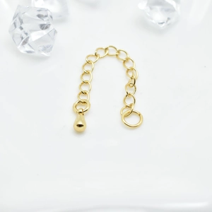 Gold plated copper heart and teardrop extender chain for pearl necklaces jewelry DIY