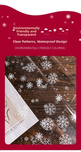 Waterproof clear OPP wrapping film with white snowflake patterns for holiday gifts