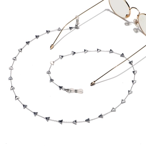 Glasses Chain Stainless Steel Non-slip Eyewear Strap Triangle Geometric Beads Sunglasses Holder Anti-lost Lanyard Women Men