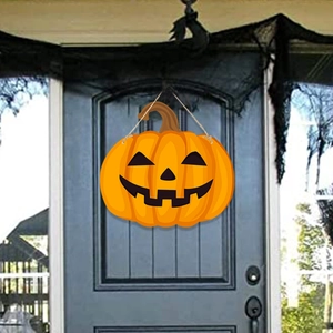 Halloween Hanging Door Sign Porch Decorations Laminated Cardboard Skull Pumpkin Haunted House Ornaments For Festive Party Home