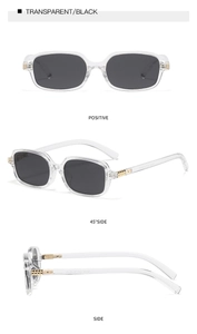 Modische transparente quadratische Sonnenbrille für Damen und Herren Retro UV Schutz Brille.