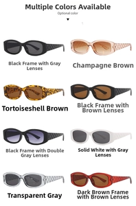 Matrix view of oval sunglasses featuring quilted textured temples in eight various colors