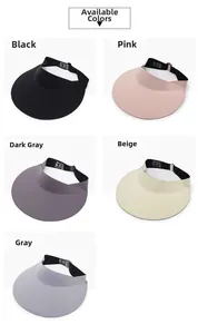 Selection of five colors for foldable wide brim sun visor with adjustable strap detail