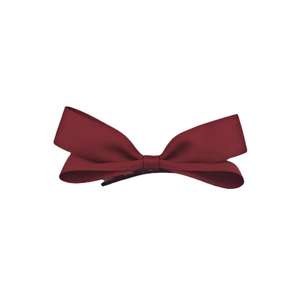 Stereo wine red bow hair clip for girls featuring elegant fabric texture and fine finish