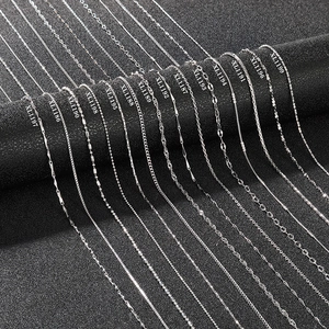 Selection of S925 sterling silver chain styles from XL1186 to XL1199 on a black display