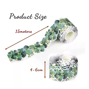 Eucalyptus leaf bulletin board border sticker for classroom decor, 15m x 4-6cm roll size