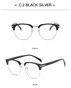 Front and 45-degree angle view of classic black silver semi-rimless TR90 polarized sunglasses