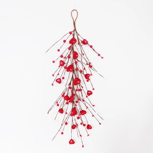 Artificial Red Heart Berry Vine Garland Foam Romantic Hanging Decoration For Valentine Day Wedding Home