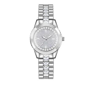 Luxury Women Quartz Watch Full Rhinestone Iced Out Alloy Strap Waterproof Elegant Fashion Analog Wristwatch