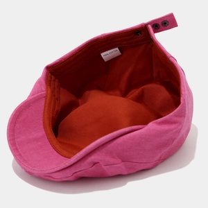 Adjustable 100% cotton rose red newsboy hat with inner lining and metal snaps