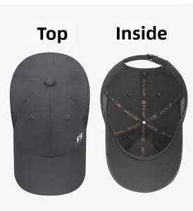 Detail view of breathable mesh panels and reinforced stitching on a quick-dry baseball cap