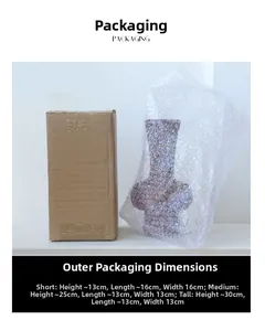 Detailed dimension guide for modern Maillard brown ceramic vases in three sizes
