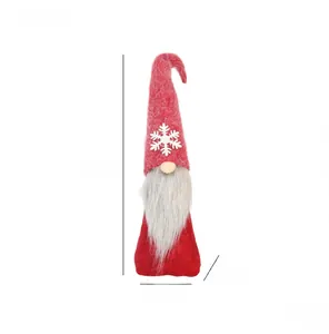 Detailed size specifications for red and grey Christmas gnome wine bottle covers