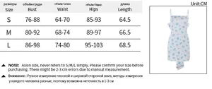 Detailed size chart for the elegant bow strap mini dress including chest and waist measurements