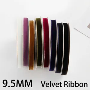 Velvet Ribbon Single Faced Nylon Fabric For Gift Wrapping DIY Crafts Hair Bows Christmas Party Decoration