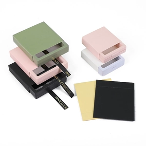 Minimalist square jewelry gift box with ribbon handle shown in multiple vibrant colors
