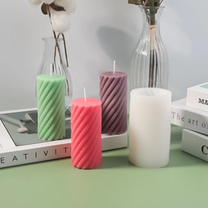 Spiral cylinder silicone mold for DIY aromatherapy candles and handmade ornaments