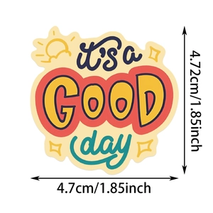 Detail showing precise 4.7cm dimensions for waterproof inspirational cartoon stickers