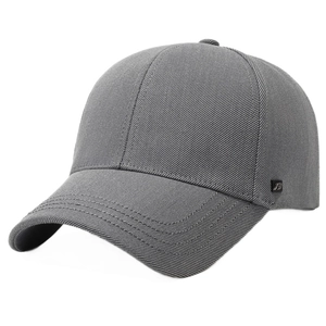 Men's dark gray baseball cap in twill fabric with side woven label and curved brim