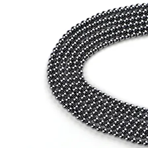 Polished 6mm terahertz gemstone loose beads for jewelry making on white background