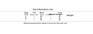 Size chart for women off-shoulder dress with bust and length measurements in centimeters