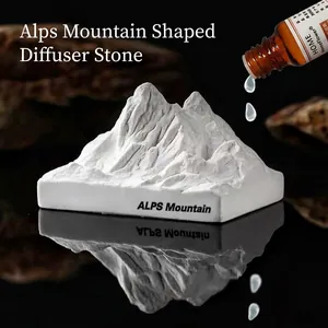 Diffuseur de parfum en forme de montagne des Alpes avec flacon d'huile essentielle et compte-gouttes
