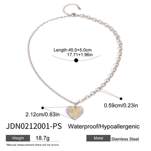 Titanium steel heart pendant necklace for women with waterproof hypoallergenic features