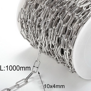 Detailed view of 10x4mm stainless steel chain links for DIY jewelry making