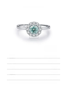 Macro detail of S925 sterling silver ring with 0.50Ct moissanite specifications