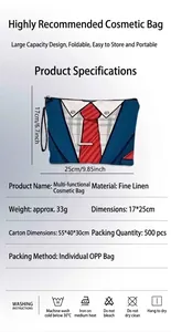 Detailansicht der Independence Day Leinen-Kosmetiktasche mit 17x25cm Maßen und Material