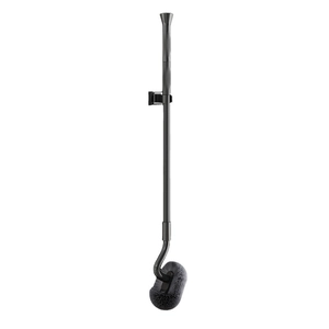 Long handle S-shape toilet brush with wall-mounted holder for deep bathroom cleaning