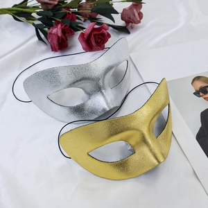 Elegant gold and silver masquerade eye masks with elastic straps for Halloween parties