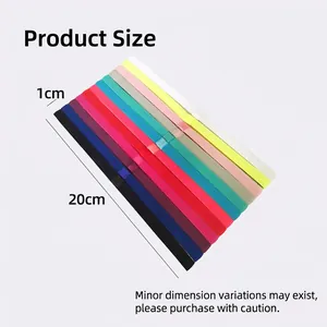 Set of colorful elastic silicone yoga headbands measuring 20cm by 1cm for sports