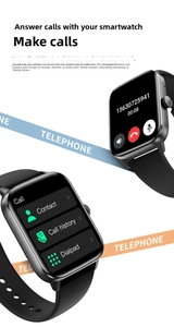 Detail of QS11 smartwatch screen showing Bluetooth calling interface and dial pad