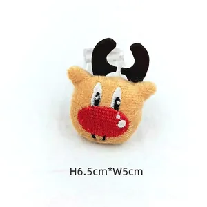 Detailed plush reindeer hair clip with dimensions 6.5cm height and 5cm width