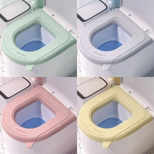 Waterproof EVA Toilet Seat Cover Mat With Handle Thickened Padded Cushion Washable Bathroom Accessory Universal Fit Comfort