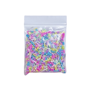 Pépites de pâte polymère macaron en sachet transparent pour décoration de gâteaux
