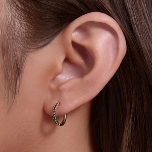 Minimalist S925 sterling silver hoop earrings with micro-set black cubic zirconia stones