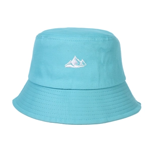 Bob bleu ciel en coton avec broderie de montagne blanche pour protection solaire