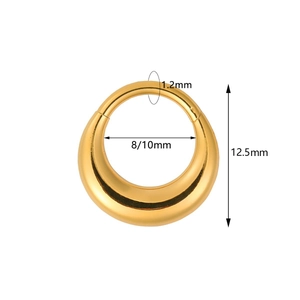 Polished 316L stainless steel moon-shaped septum ring with 1.2mm gauge and gold finish