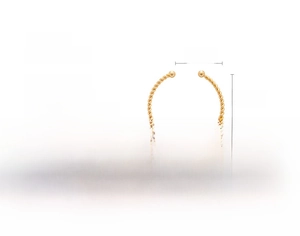 Size chart showing dimensions for the gold twisted alloy bangle for women