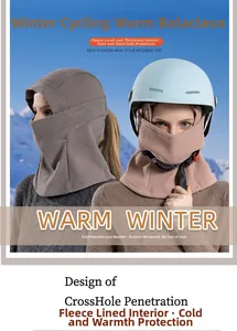 Close-up of thermal fleece lining and breathable mesh on winter neck gaiter mask